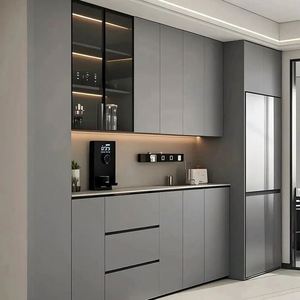 Modern Luxury Living Room <b>Storage</b> <b>Cabinets</b> Customizable <b>Wooden</b> Dining Side Display <b>Cabinets</b> for Villa Home Stainless Steel - Product Image 1