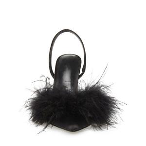 Décolleté con tacco alto da donna scarpe tinta unita punta a punta Slingback sottili <span class=keywords><strong>tacchi</strong></span> alti <span class=keywords><strong>piume</strong></span> Plus SIze scarpe di lusso - Product Image 3