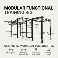 Jaula de potencia multifuncional de acero con barra de dominadas, barras paralelas, barras de mono y Landmine para entrenamiento de fuerza comercial