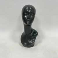 Cabeza de Maniquí de FRP Personalizada para Exhibición de Pelucas, Modelo de Cabeza Brillante con Soporte para Exhibición de Sombreros de un Solo Hombro para Accesorios de Tiendas Minoristas