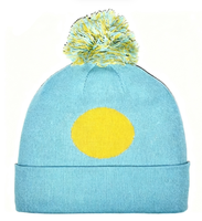 Nouveau bonnet tricoté avec drapeau des Palau pour femmes et hommes, bonnet à pompon, bonnet chaud d'hiver, doux, extensible, pas cher, vente en gros personnalisée