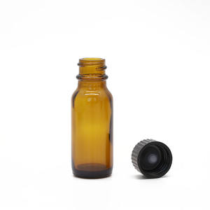 Bouteille d'huile essentielle de Boston de grande taille en verre ambré chimique de 15ml avec bouchon à vis noir - Product Image 3