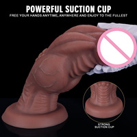 Dildo Delove Monster - Marrón/Morado, Resistente al Agua, Tamaños S-XXL, Forma de Pulpo, Ventosa, Sin Vibración, Material Suave para Mujeres