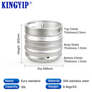Vente en gros 30 litres Euro Standard Din 30 L <span class=keywords><strong>fût</strong></span> de bière dernière conception Cornelius soufflage machine kit utilisé 30 litres seau vide - Product Image 5