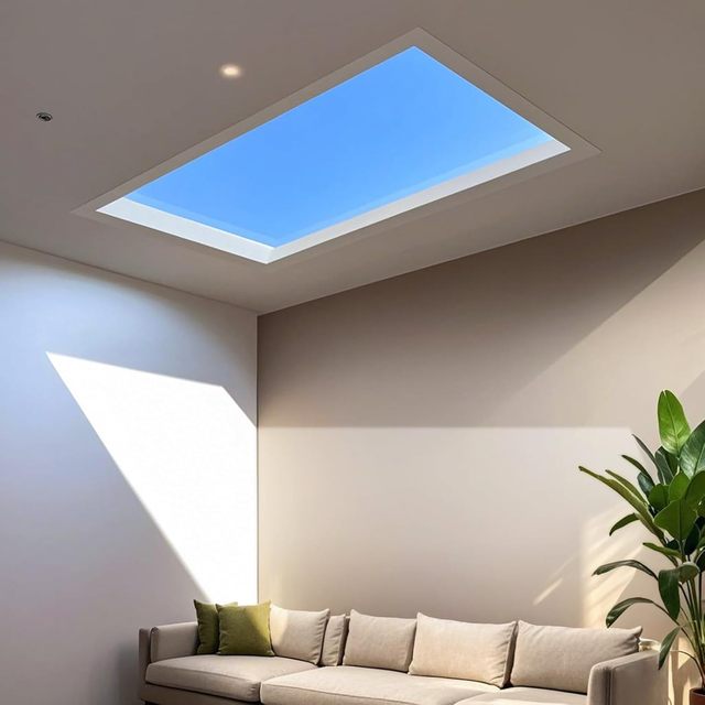 Smart Blue Sky Light Ceiling Lamp, APP Control and Biological Rhythm Simulate Sunlight Irradiation, 40° Oblique Light Skylight