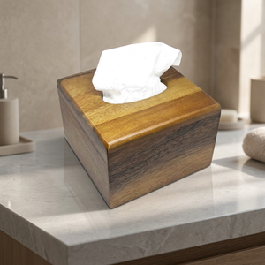 Boîte à mouchoirs en bois portable, style américain, faite à la main, écologique, étanche, pour centre de table, distributeur de serviettes B.S. - Product Image 1