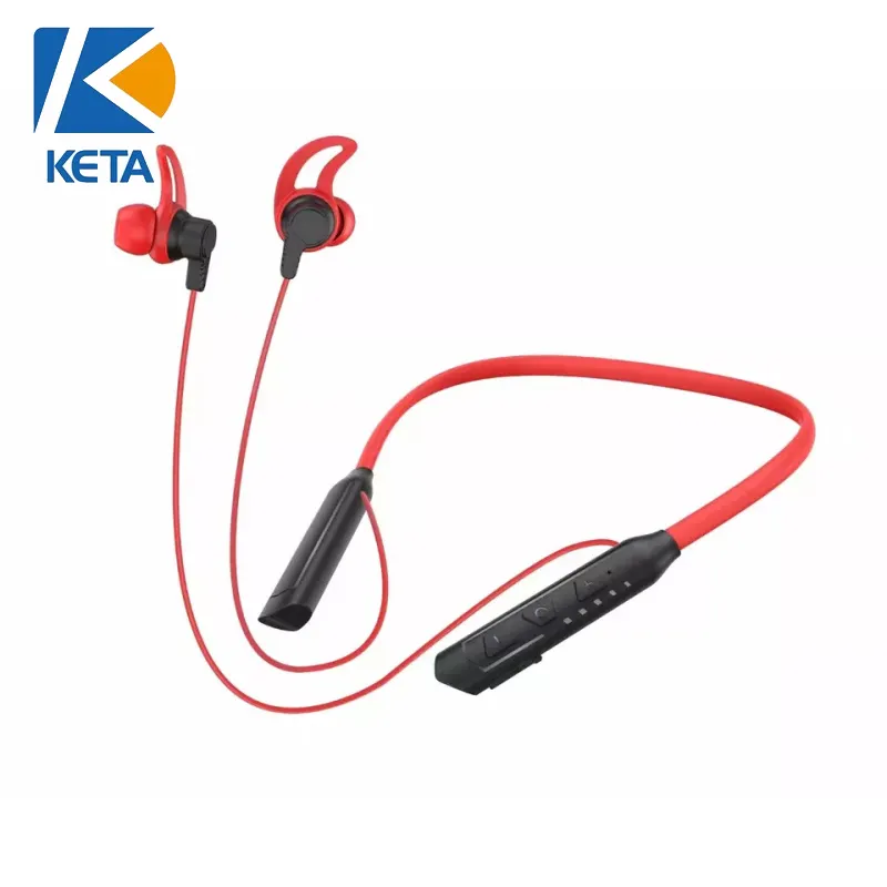 Headphone Factory Custom Bendable Sports Soft Silicone Collar BT Wireless Neckband Neckband Earphones for men