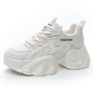 Zapatillas Deportivas de Plataforma para Mujer, Estilo Verano 2026, Combinables con Todo, Parte Superior de Microfibra, Malla Transpirable, Color Blanco - Product Image 1
