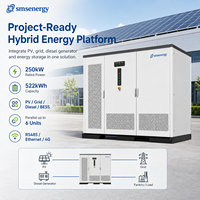 Système de stockage d'énergie commercial LiFePO4 de 522 kWh, refroidissement liquide, 250 kW, protection IP65, réseau hybride pour alimentation de secours industrielle