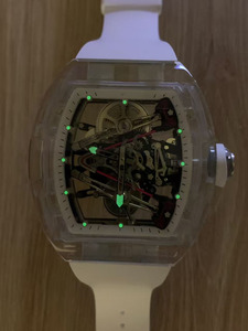 Oem logo Designer Style 3802 Luxurious Transparent <b>Skeletonized</b> Movement Tourbillon <b>Automatic</b> Mechanical <b>Watch</b> for Men - Product Image 2