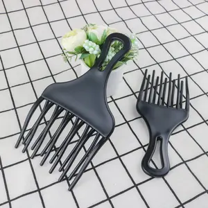 Peigne Afro en plastique, outils pour la coupe de <span class=keywords><strong>cheveux</strong></span> <span class=keywords><strong>bouclés</strong></span>, coiffure pour hommes - Product Image 1