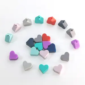 Wholesale silicon bead round 14mm star and heart shape focals beads for jewelry keychain wristlets making