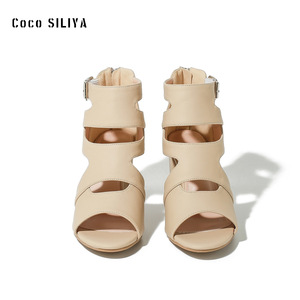Sandales à talons Coco SILIYA, bout ouvert, talon épais, talon moyen, respirantes, avec bride arrière, chaussures pour femmes - Product Image 1