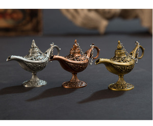 Classic Hollow Legend Magic Genie Lámparas Quemadores de incienso Retro Wishing Oil Lamp Decoración para el hogar Regalo - Product Image 5