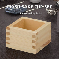 Tazas de Sake Cuadradas de Madera Ecológicas para Restaurante Japonés Izakaya, Caja de Sake Tradicional Japonesa Masu para Regalos