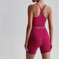 Ensemble deux pièces de sport pour femme, short taille haute, vêtements de sport de marque personnalisée