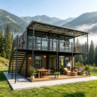 Casa Contenedor Desmontable de 2 Pisos, Casa Prefabricada Modular, Ventana de Aleación de Aluminio, Marco de Acero, Balcón, Terraza, Villa Moderna, Oficina, Hotel