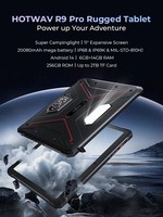 Vente en gros HOTWAV R9 Pro 20080mah Grande batterie Tablette robuste, 6 + 256 Go 11 pouces Android 14, Version globale avec Google Play Tab