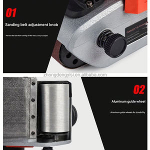 Ponceuse à bande portable 4 pouces pour le travail du bois, 1600W, vitesse variable, électrique filaire, mini ponceuse à bande large pour le bois - Product Image 6