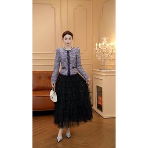 9108 [<span class=keywords><strong>Greo</strong></span> Classic] Stile Autunno/Inverno - Top a Rete con Perline e Strass, Effetto Due Pezzi, Vita Alta, Vestibilità Slim, Lavorazione Artigianale - Product Image 1