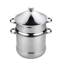 Ensemble d'ustensiles de cuisine de cuisine commerciale Pot inférieur à induction en acier inoxydable pour soupe Couscous Cuisson en métal pour la préparation des aliments