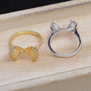 Anillo Abierto Hecho a Mano JG5936, Accesorios para Joyería de Perlas, Plata S925, Soporte para Anillo de Girasol, Semi-Acabado, 12-14, 3mm - Product Image 3