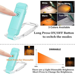 Xách tay LED Clip ánh sáng cuốn sách, có thể gập lại Mini Đèn đọc sách với chức năng mờ cho gia đình và văn phòng sử dụng - Product Image 5