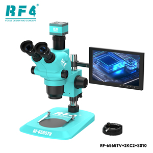 Microscope stéréoscopique trinoculaire RF4 RF-6565TV-2KC2PRO+S010 avec caméra HD 2K et <span class=keywords><strong>écran</strong></span> <span class=keywords><strong>d</strong></span>'affichage, <span class=keywords><strong>outils</strong></span> de réparation de cartes de circuits imprimés de téléphones portables - Product Image 1