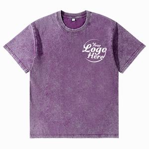 T-shirt lourd de style vieilli 230g 100% coton col rond épaules tombantes hauts pour hommes - Product Image 5