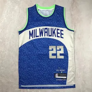 2023/24 Mesh Basketball Jersey Men Youth Milwaukee Buck Ray Allen Original High Quality New Heat-sealed Nbaing Jerseys