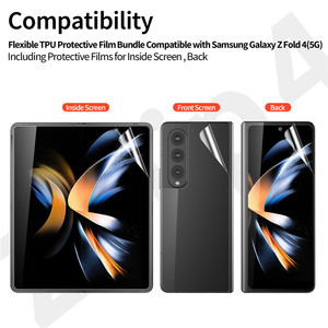 ฟิล์มกันรอยหน้าจอแบบใส TPU บางเฉียบ 3 in 1 ยืดหยุ่นได้ ป้องกันเต็มจอ สำหรับ Samsung <span class=keywords><strong>Galaxy</strong></span> Z <span class=keywords><strong>Fold</strong></span> <span class=keywords><strong>4</strong></span> 5G <span class=keywords><strong>2022</strong></span> - Product Image 6