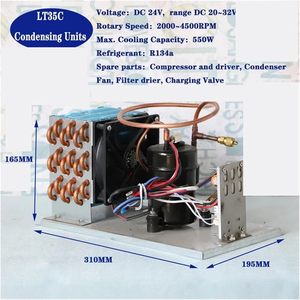Nouvelles unités de condensation miniatures LT35C DC 24V à économie d'énergie avec compresseur TECUMSEH, refroidisseur d'eau 4kg, climatiseur R134a large spectre - Product Image 2