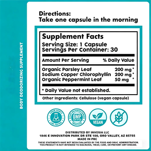 <span class=keywords><strong>Capsule</strong></span> Deodoranti Naturali OEM, Pillole di Clorofillina per l'Odore Corporeo, Integratore Deodorante Orale Vegano - Product Image 2