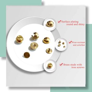 Honigo - Tachuelas de metal redondas de latón macizo con remaches dorados para bolsos, con tornillo de sujeción, de 1 pulgada (25 mm) para cuero - Product Image 3