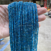 JD Perles carrées facettées en apatite naturelle de 2 mm, petites pierres précieuses en vrac pour accessoires de bijoux DIY