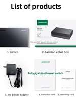 UGREEN Switch Gigabit Ethernet de 5 Puertos, 1.6Gbps, Apilable, Plug&Play, Montaje en Pared/Escritorio, Hub de Red para Laptop y Router