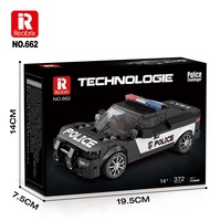 Reobrix 662 - Set de Bloques de Construcción de Coche de Policía Challenger, 372 Piezas, Calcomanías Realistas y Luces, Edición de Coleccionista con Temática de Autos
