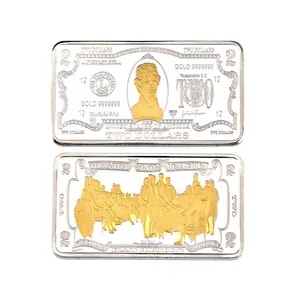 Бестселлер, дешевый квадратный сувенир с позолотой в виде монеты на 100 долларов США, подарок, стержень из чистого серебра 999 пробы