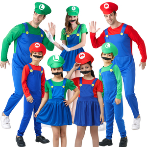 XJ Nuovo <span class=keywords><strong>Costume</strong></span> da Operaio Super Mario, Costumi per Cosplay Super Mario per Adulti, Set di 4 Stili per Uomo e Donna - Product Image 1
