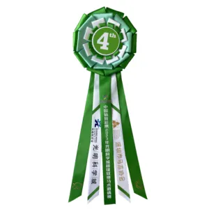 Award Race Award Custom Printing New Arrival Small Order Customize Private Label Equestrian Cycling Running Competition Ribbon Rosette