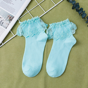 Colores princesa chica lindo dulce mujer señoras Vintage encaje volante volantes calcetines tobilleros - Product Image 4