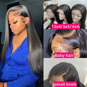 C Phần Tóc Giả Tóc Con Người Pre Ngắt Thẳng Tóc Con Người Bán Buôn Tóc Giả Cho Phụ Nữ Da Đen Cơ Thể Sóng C Phần Tóc Giả Ren Phía Trước - Product Image 3