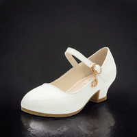 Nouvelles Chaussures de Danse Princesse Blanches en Cuir pour Fille, Ballet d'Hiver et Fête