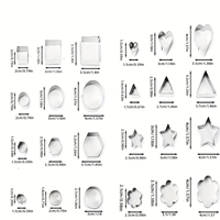Ensemble de 30 emporte-pièces miniatures en acier inoxydable pour fondant et biscuits, emporte-pièces à pression pour biscuits et légumes, outils de pâtisserie à motifs géométriques