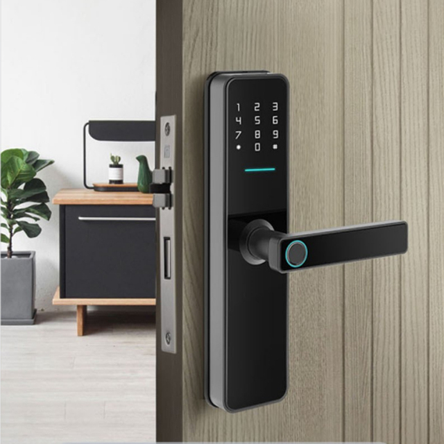 Anti Theft Waterproof Smart Door Lock Tuya WiFi Outdoor Digital Keypad Fingerprint Memory Card T2 Model Aluminum Alloy