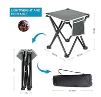 Woqi — chaise pliante portable, tabouret de pêche en acier inoxydable pour voyage plage camping