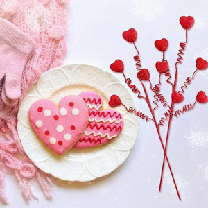 Adornos de Corazones para el Día de San Valentín, Adornos de Corazones Artificiales con Tallos, Artículos para Fiestas de Boda, Centros de Mesa - Product Image 2