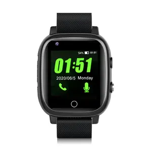 smart watch T5S hot sale black an digital watch for elder sos calling temperature test and heart rate measure fallen notice