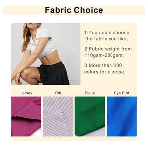 Top corto camisas personalizadas 95% algodón/5% Elastano ajustado Sexy <span class=keywords><strong>Club</strong></span> Streetwear señoras camiseta de lujo al por mayor <span class=keywords><strong>Polo</strong></span> recortado mujeres - Product Image 3