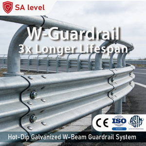 حاجز أمان فولاذي ثقيل على شكل حرف W للطرق السريعة، مغلفن بالغمس الساخن، درجة هندسية، عاكس للضوء، حماية IP67 - Product Image 1